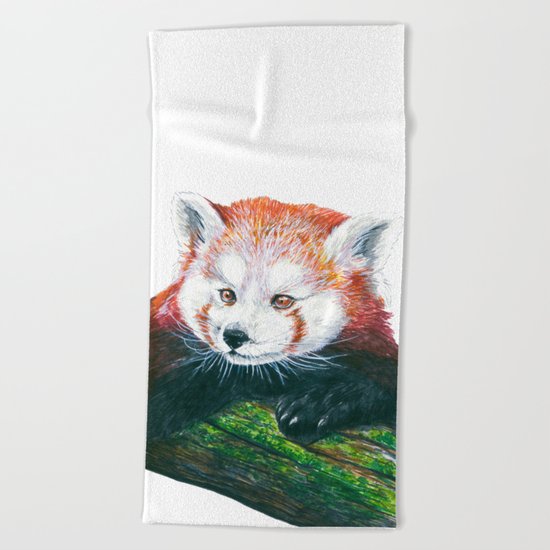 Red panda bear Beach Towel