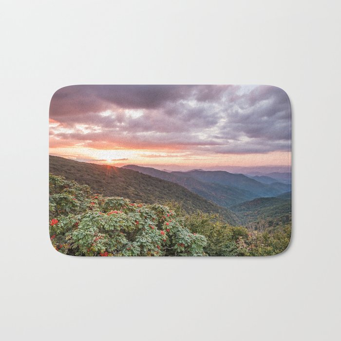 Blue Ridge Mountains - Berry Sunset Bath Mat