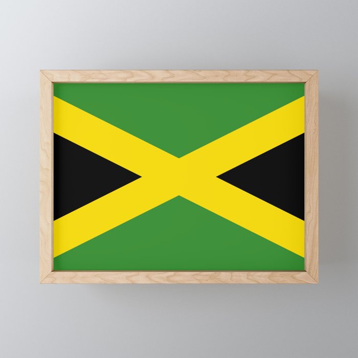 Flag of Jamaica Jamaican Flag Framed Mini Art Print