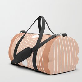 Geometric Lines and Shapes 30 in Brown Pastel Shades Duffle Bag