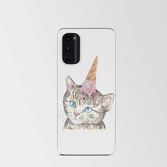 Kittycorn ice cream cone cat Painting Android Card Case