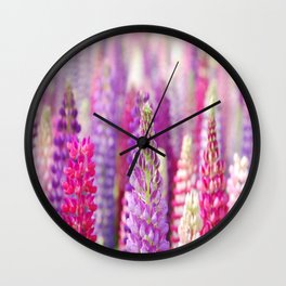 Pink & Purple FLowerS Wall Clock
