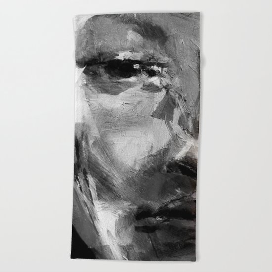 Gray Face Beach Towel