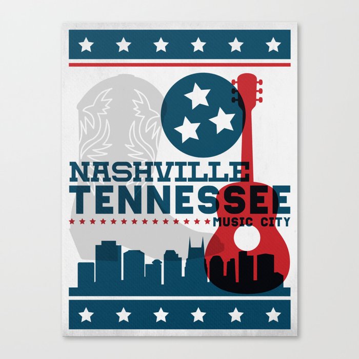 Nashville Tennessee Music City - Hatch Show Print Canvas Print