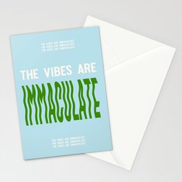 Retro Wavy Immaculate Vibes Typography Stationery Card