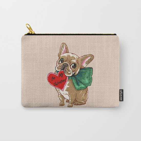 Be My Valentine Frenchie Carry-All Pouch