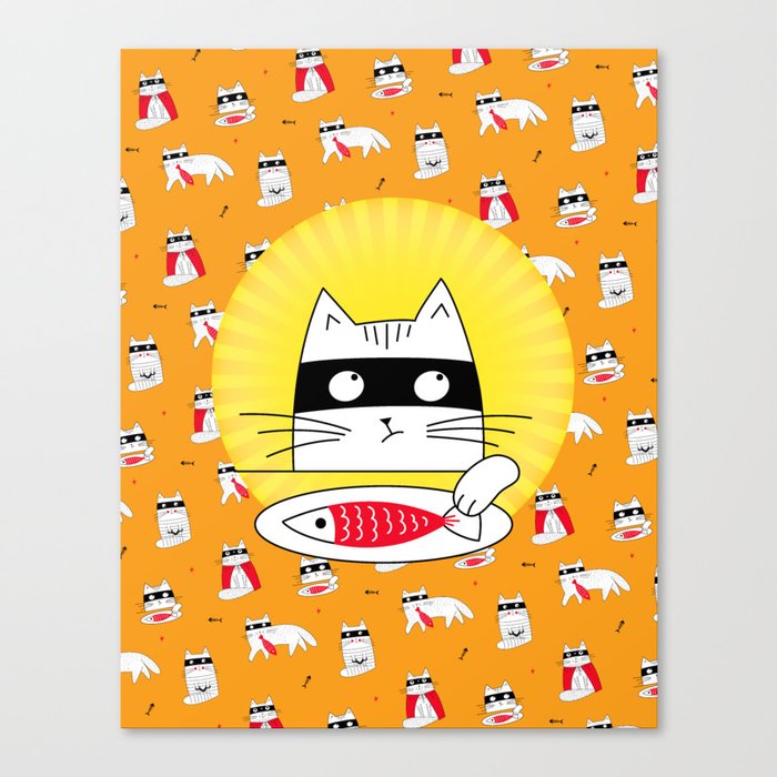 Dreaming Adventure Cat Fish Canvas Print