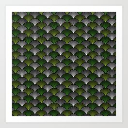 Art Deco Fans Green Art Print