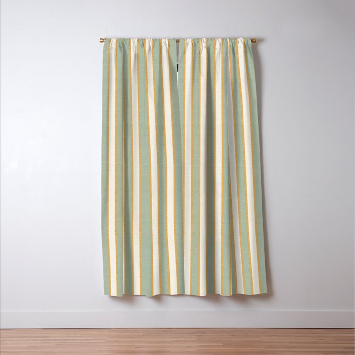 Vintage Cabana Stripe Sage Mint Green And Gold Retro Boho Coastal