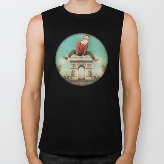 Parisian leapfrog Biker Tank