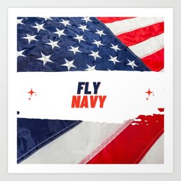 A well-design logo of "Fly Navy" Art Print
