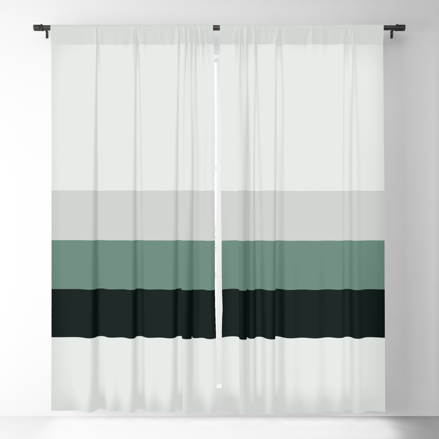 Aqua Gray Horizon Blackout Curtain By Ia Po Society6