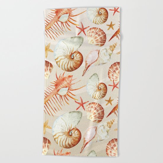Marine Pattern 06 Beach Towel