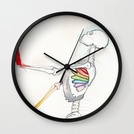Mr Bones, tall colorful skeleton, NYC artist Wall Clock | Watercolor, Surrealism, Abstract, Skeletonsketch, Nycartist, Anatomydrawing, Tallskeleton, Skeletonsurrealist, Impressionism, Rainbowskeleton 