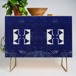 Blue Indigo Bohemian Traditional Berber Moroccan Handmade Fabric Style Credenza
