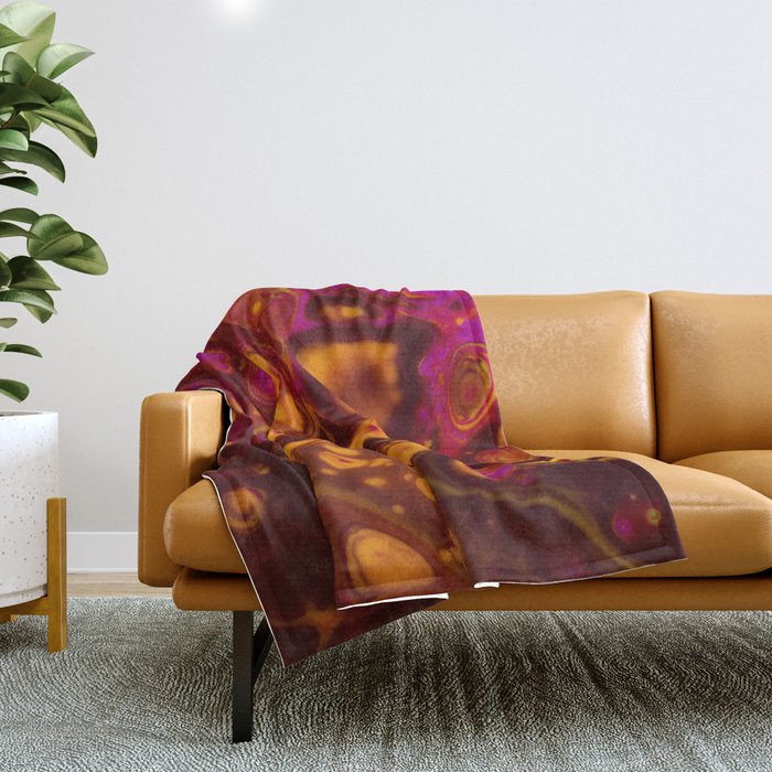 Abstract in brown, orange and pink tones Throw Blanket