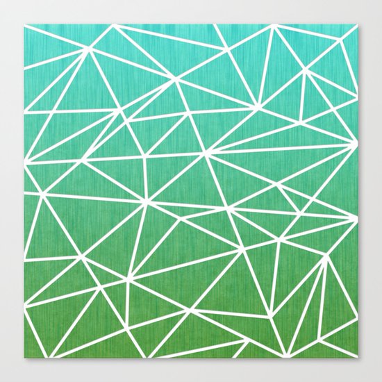 Abstract geometric | green & turquoise Canvas Print
