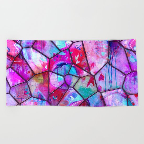 Painted Stained Glass Beach Towel