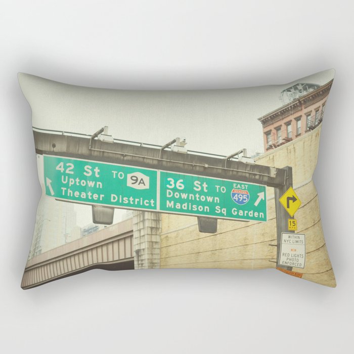 Arriving in New York | Highway signs Rectangular Pillow
