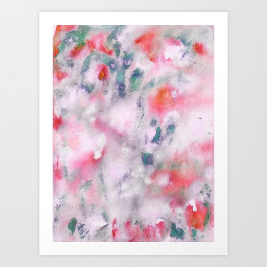 Red and White Art Print