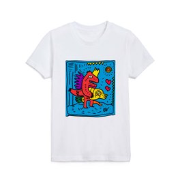 Graffiti Art Red King and Yellow Creature Kids T Shirt