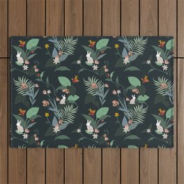 Bunny in the jungle Outdoor Rug