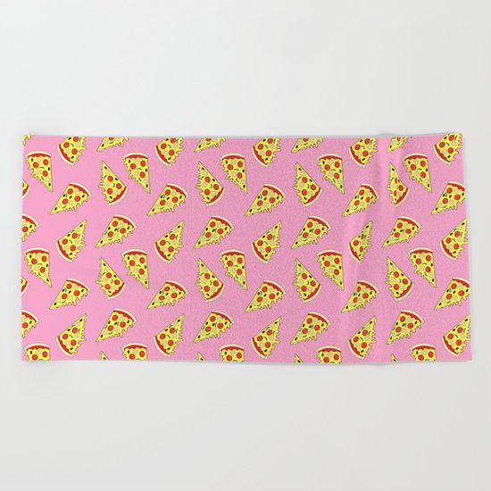 Pizza Pattern By Everett Co Beach Towel