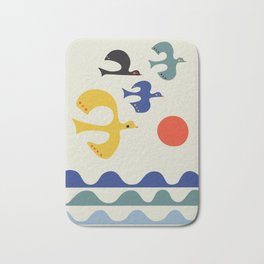 Sunset Bath Mat | Art, Birdprint, Sunset, Animalprint, Graphite, Midcentury, Contemporaryart, Pattern, Geometricprint, Sea 