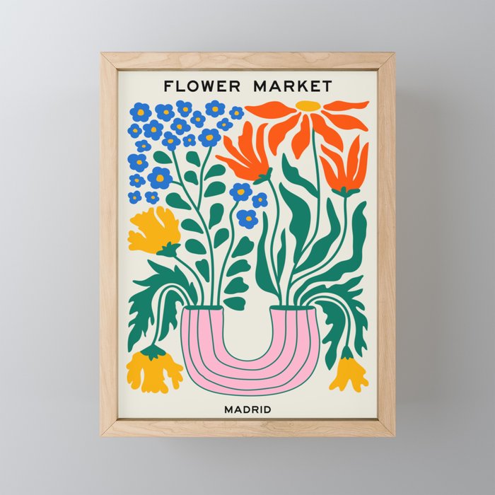 Flower Market 04: Madrid Framed Mini Art Print