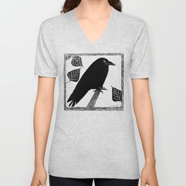 Vintage Raven V Neck T Shirt