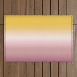 muted pink and yellow ombre gradient Outdoor Rug