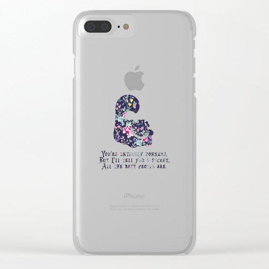 Alice floral designs - Cheshire cat entirely bonkers Clear iPhone Case