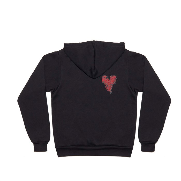 Cell Heart Hoody | Drawing, Digital, Cell, Pattern, Lines, Drawing, Heart, Red, Ouma, Japan