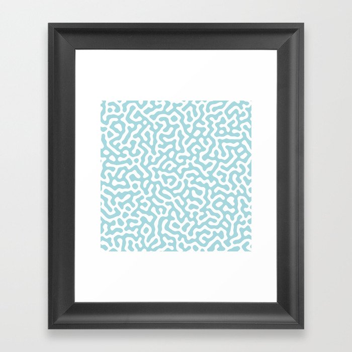 Blue And White Labyrinth Seamless Pattern Framed Art Print