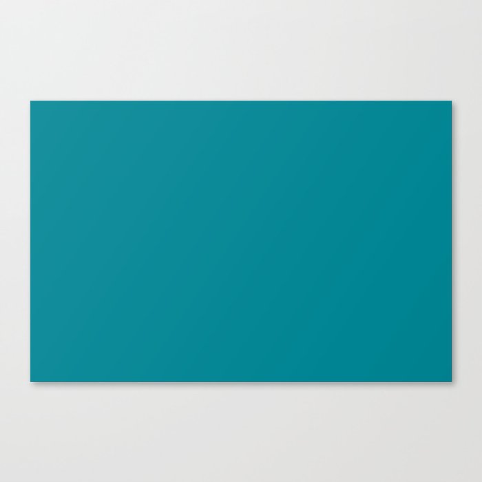 Dark Teal Solid Color Pairs Pantone Tile Blue 18-4735 TCX Shades of Blue-green Hues Canvas Print