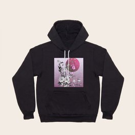 Pretty watercolor pink flowers and a full moon Hoody