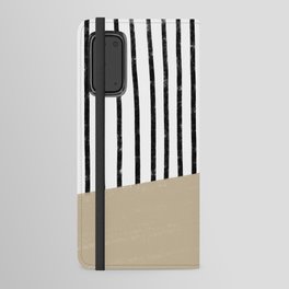 Handmade Stripe Block Pattern (tan/white/black) Android Wallet Case