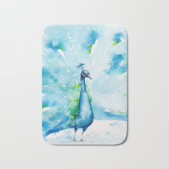 Peacocking Around Bath Mat