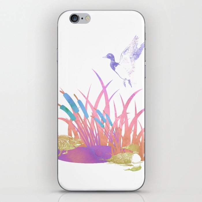 Pastel Watercolor Ducks iPhone Skin