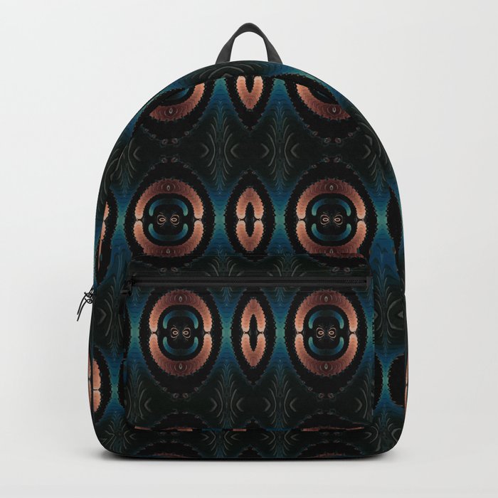 Teal Elegance Geometric Digital Art Backpack