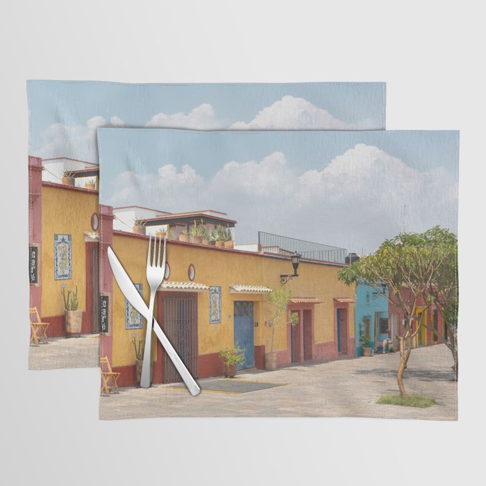 Mexico Photography - Colorful Buildings Connected To Each Other Placemat
