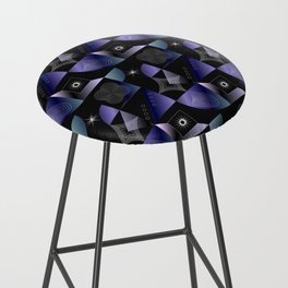 Black Neo Modernism Pattern -with abstract geometric shapes and forms- Bar Stool
