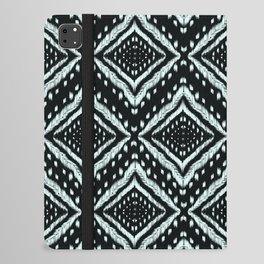 Abstract Line, Beautiful, Ikat seamless pattern, Black and White, Ethnic wallpaper, Handmade textile iPad Folio Case