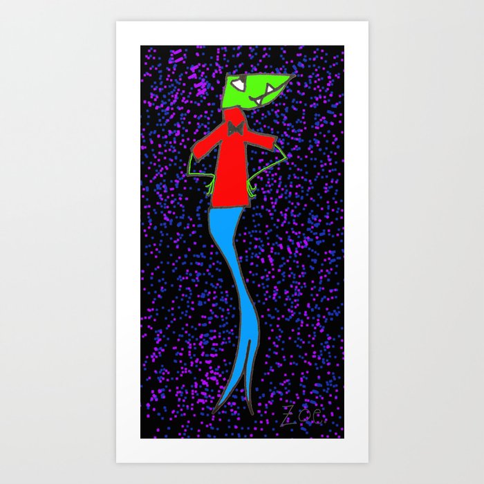 Spark the Fancy Alligator-Merman Art Print