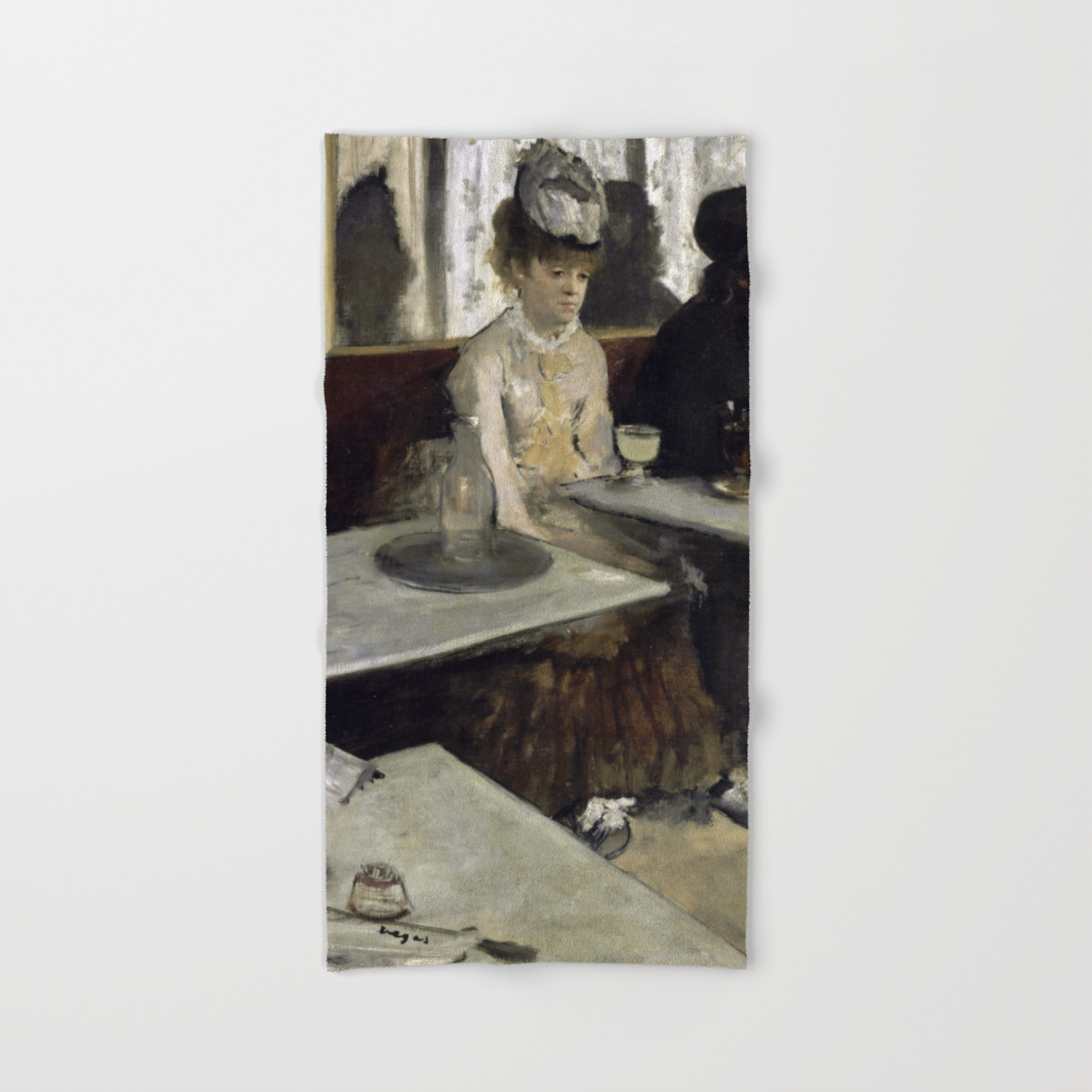 The Absinthe Drinker By Edgar Degas Hand Bath Towel By