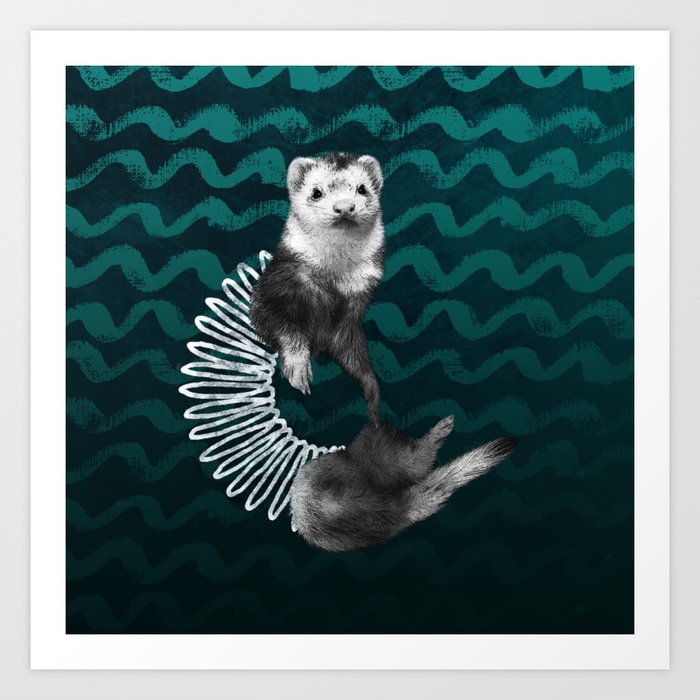 Ferret Slinky Art Print