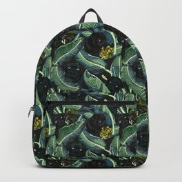 Banana Leaf and Black Pug Backpack