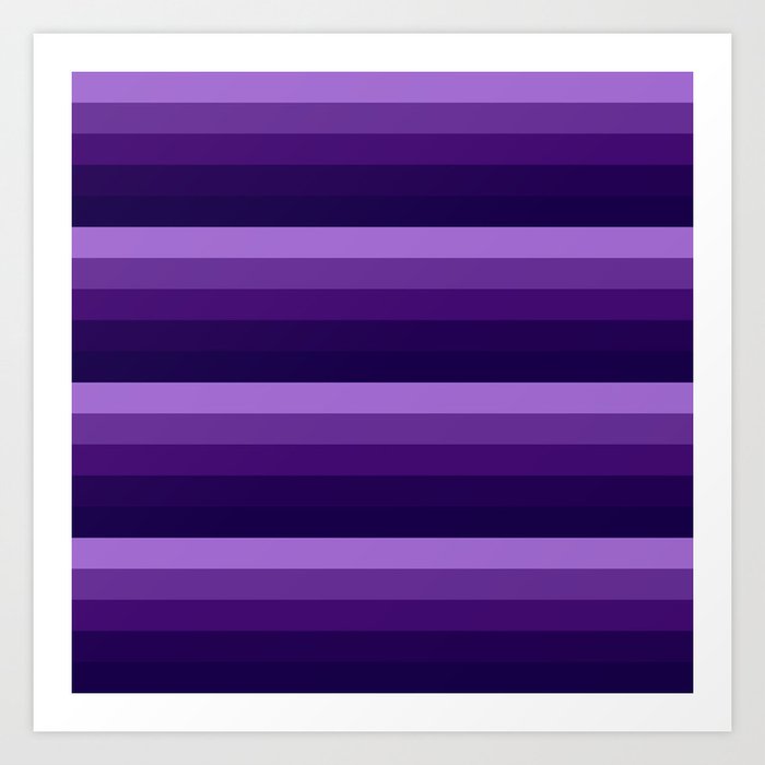 Purple Ombre Stripes skinny Art Print