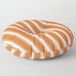 [ Thumbnail: Chocolate & Mint Cream Colored Lined Pattern Floor Pillow ]