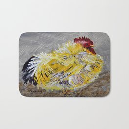 Yellow Chicken Bath Mat | Painting, Yellow, Oilpainting, Magladry, Oil, Chicken, Pet, Jmagladry, Animal, Foul 